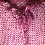 Gap Blouse Pink & Cream Patterned Sleeveless Ruffle Bow Blouse Sz XXL EUC Photo 6