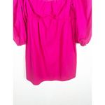 Reformation  Farley Mini Dress Size 10 Hot Pink Puff Sleeve Babydoll Cotton Photo 11