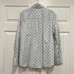 Gap  FITTED BOYFRIEND SHIRT Blue White Stripes Green Navy Tufts Womens Size XL Photo 4