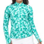 Tommy Bahama  Active Womens XS Full Zip Jacket Green Abstract Floral Lightweight Photo 0