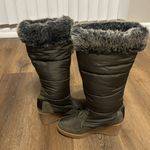 Juicy Couture Faux Fur Lined Knee High Platform Wedge boots Full Zip Green SZ 8 Photo 7