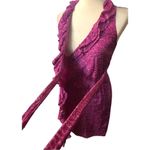 Loft Ann Taylor Ruffle Wrap Dress Pink Purple Cheetah Animal Print Fully Lined 0 Photo 9