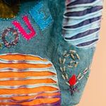 Flying High Boho Blue Multicolor Embellished Shoulder Crossbody Bag Photo 5