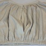 NWOT MABLE Cropped Bloused with Big Billowy Sleeves & Open Back Tan Color Size M Size M Photo 2