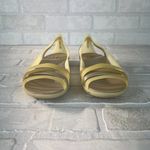 Crocs Flats Sandals Women 10 Jelly Creamy Yellow Slip On Strappy Open Toe Cutout Photo 5