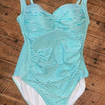 Bond Eye Australia gathered ruched 12 striped one piece swimsuit Blue Photo 0