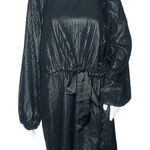 Something Navy   Sequin Raglan Mini Dress Black Allover Sequin Size Small‎ Photo 0