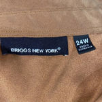 Briggs New York  camel faux suede button down shirts size 24W Photo 3