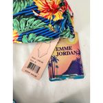 Emme Jordan Floral Bikini Swimsuit Strapless Tropical Print S‎ size Blue Photo 3