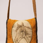 Vintage Leather Hand Made Leather Horse Crossbody Bag Equestrian riding Western Photo 0