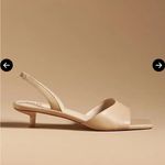 Maeve Anthropologie  Square Toe Slingback Kitten heels nude 10 NEW Photo 1