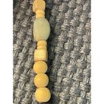 Leather wood jade nephrite necklace tribal boho cream Photo 1