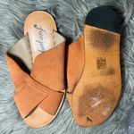 Free People  Emelia Slip-On Sandals Suede Cross Strap Sandals - Tan Size EU38 US8 Photo 11