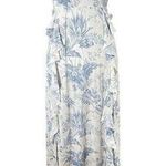 Chaser NEW Size S Blue Cream Vintage Floral Botanical Print Maxi Dress TINY FLAW Photo 0