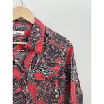 Charter Club  Womens Linen Button Up Shirt Pink Paisley Floral Roll Tab Collar 12 Photo 3