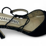 VINTAGE Sam & Libby 90's 1990's 6 Velvet Pump High Heel Kitten Womens Strappy Black Photo 0