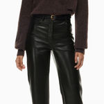 Wilfred Aritzia  The Melina Black Faux Leather Pants Size 6 Photo 0