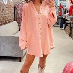 Free People  Summer Daydream Tunic Shirt in Flamingo Size Small Photo 1