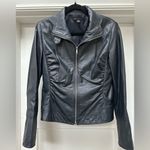 Lafayette 148  Napa navy lamb Leather Jacket size 8 Photo 1