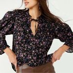 Free People Meant To Be Ditsy Floral Coastal Cowgirl Western Cottagecore Top M Photo 0