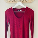 Urban Outfitters BDG Long Sleeve Ribbed Dress Maroon Sz Medium Photo 1