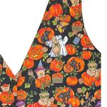 Vintage Womens Halloween Print Vest Sz L Button Front Festive Holiday Black Size L Photo 3