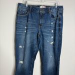 CAbi 100% Boyfriend Jeans Ripped Distressed #4152 Blue Wash Size 12 Photo 1