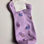 J.Crew Makeup Graphic Print Purple Ankle Socks NWT Sz OS Photo 0