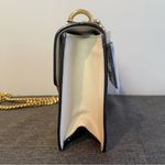 Gucci Sylvie Mini Leather Shoulder Bag, White w/ Red & Blue Sherry Line-Preowned Photo 4