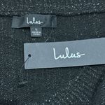 Lulus  Black Metallic Sparkle Sweater Wide Neck Knit Top NWT Fancy Large Holiday Photo 6