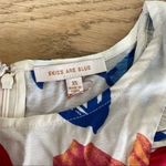 Skies Are Blue  - Floral Print Ruffle Short Sleeve Round Neck Peplum Top in White Photo 2