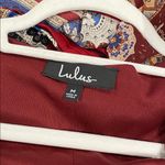 Lulus Art and Soul Burgundy Multi Print Long Sleeve High-Low Dress size Medium Photo 9