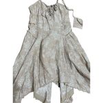 Anthropologie BY CORSET LACE-UP SEAMED MINI DRESS in Beige sz L NEW Photo 8