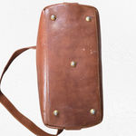 Vintage Cognac Brown Italian Leather Hobo Bag Marino Orlandi Plaid Lined Purse Photo 9