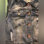 Ymi Women’s Distressed Jean Vest Sleeveless Cropped Size M Photo 3