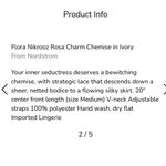 Flora Nikrooz  NWT Rose Chram Chemise‎ in Ivory S Photo 3