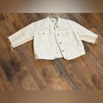 A New Day  Distressed cropped ShortSleeve White Denim Jacket Size XL NEW Photo 1