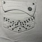 Almost Famous Premium White Studded Denim Capris Women’s 7 Low Rise Jeans Y2K Photo 5