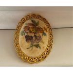West Germany floral print surgar glass brooch Purple Photo 7
