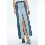 Alice + Olivia NWT Rye Low-Rise Two-Tone Denim Maxi Skirt Sz 25 $375 Photo 9