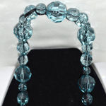 Source Unknown Voguish Large Blue Beveled Sparkle Beads Black Satin Ribbon  48+" Boho Necklace Photo 1