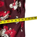 Maurice's  Maroon Floral V-Neck Top Women's Blouse Size Medium | 57-23 Photo 4