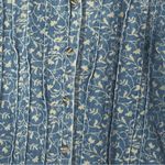 Denim & Co  Vintage Blue Jean Pleated Khaki Floral Vine Jacket Womens Medium Photo 1