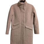 J.Crew Cocoon Coat Italian Stadium-Cloth Wool Blend Tan High Collar Zip Size 2P Photo 0