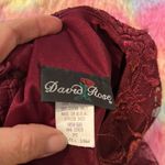 David Rose Vintage Burgundy 2 Piece Lace Suit with Skirt and Top Sz 16w Photo 11