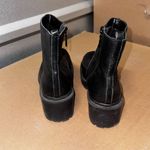 Esprit Vintage Espirit Black Leather Combat Boot NWOB Women's 7  Zip Up Chunky Gr Photo 2