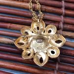 Kennth Jay Lane Gold Tone Chain with Brooch/Pin Pendant Purple Stone Photo 3