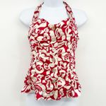 Nanette Lepore  Womens Y2K Tropical Floral Silk Halter Smocked Bustier Top Size 2 Photo 0