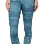 Nike  Leggings‎ Womens Small Blue Yellow Hyperwarm Nordic Print Active Photo 0