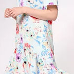 Tolani  X Anthropologie Iggy V Neck Floral Print Midi Dress Ruffle Flounce Hem Photo 0